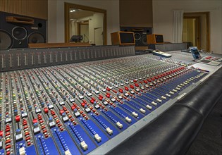 Mixer in a recording room in a music studio