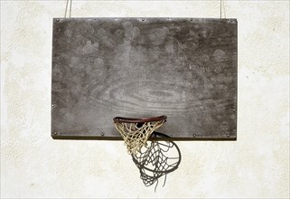 Basketball hoop on a board