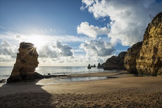 Coloured cliffs and sunrise at the beach