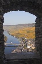 View from the ruins of Landshut Castle and Moselle to Bernkastel-Kues