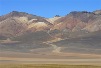 Pastel-coloured mountains on the Andean plateau
