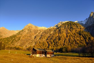 Mountain landscape with hut in autumn