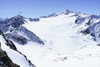 Wildspitze with Mittelbergferner in winter