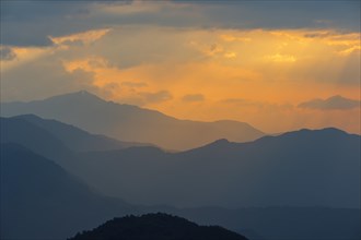 Sunrise over the Himalaya range