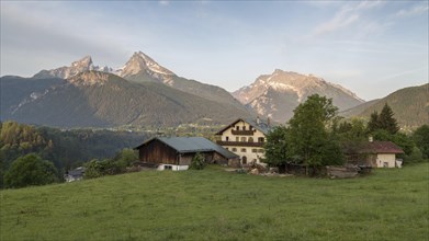 Mountain massif with Watzmann and Hochkalter