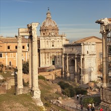 Roman Forum with Saturn Temple and Severus Arch