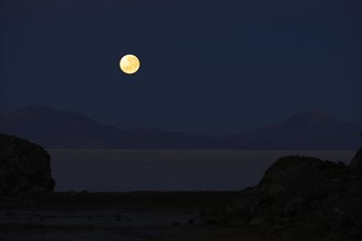 Full moon setting at dawn