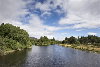 The River Spey flows and flows through the Loch Insh
