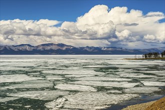 Frozen Khuvsgul Lake in winter