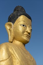 Close-up of statue at Min-kha-maung Temple