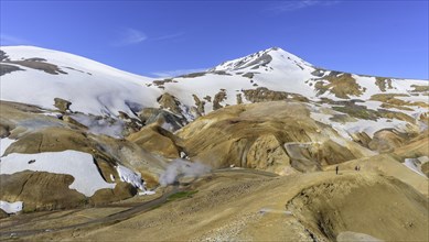 Mount Maenir rises above the hot spring area of Hveradalir