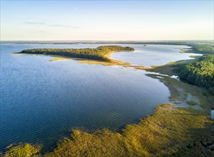 Aerial view of Upalty island by the sunset in Mamerki