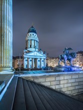 Illuminated French Cathedral on Gendarmenmarkt