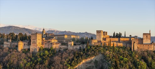 View of Alhambra in the evening light
