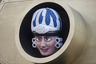 Figure on a carnival float of Blaue Funken carnivalist group