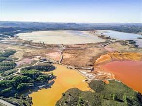 Colorful lakes in mining region