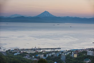 Avacha Bay with volcano