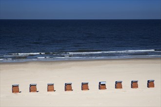 Beach chairs at the beach of Egmond