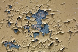 Scraped old paint on a wall