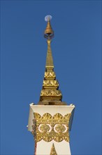 Lace of Chedi Wat Phra That Phanom decorated with golden ornaments