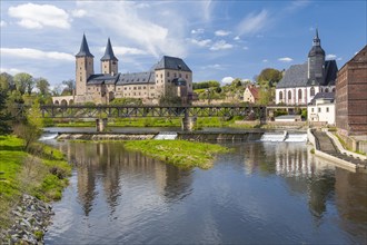 Castle Rochlitz with river Zwickauer Mulde