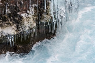 Icicles on the river Hvita