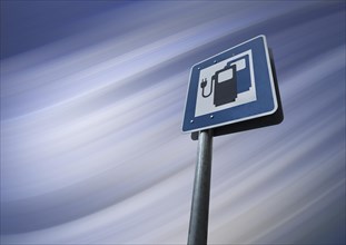 Information sign for electric car charging stations