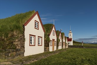 Old icelandic turf houses Laufas