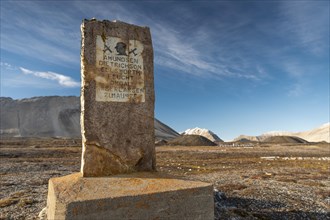 Memorial stone for Amundsen-Ellsworth North Pole Airplane Expedition
