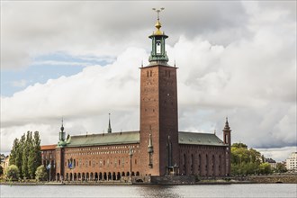 View of Stockholm City Hall building on the island of Kungsholmen