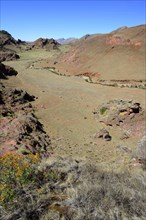 View into the barren valley valley Encantado