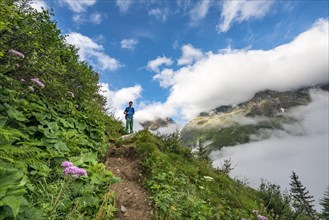 Hiker on hiking trail