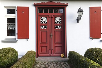 Red entrance door