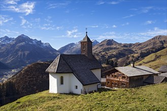 Walser settlement Burstegg with listed catholic church