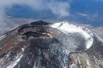 Aerial view of the crater of Mount Ngauruhoe
