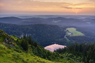 View from Feldberg mountain to lake Feldsee