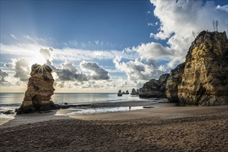 Coloured cliffs and sunrise at the beach