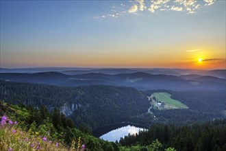 View from Feldberg mountain to lake Feldsee