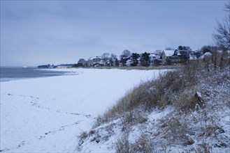Snow on the baltic sea coast