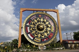 Buddhist giant gong in the temple Wat Tham Khuha Sawan