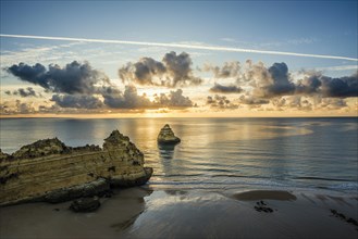 Coloured cliffs and sunrise at the beach