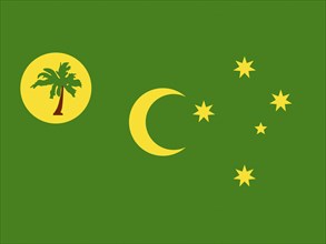 Official national flag of the Cocos Islands or Keeling Islands