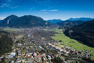 Centre of Garmisch-Partenkirchen in autumn