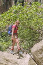 Female hiker on a hiking trail