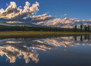 Khuvsgul Lake with dramatic clouds and water reflections