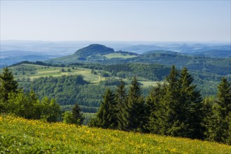 View from the Wasserkuppe to the mountain Milseburg