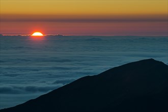 Sunrise on top of the Haleakala National Park
