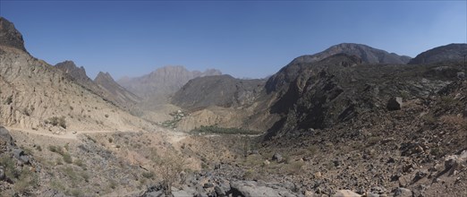 Djebel Akhdar Mountains with pass road