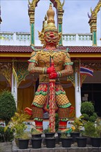 Idol statue as fighter in the temple Wat Sri Sunthon