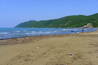 Polluted beach in Fushe-Drac near Durres